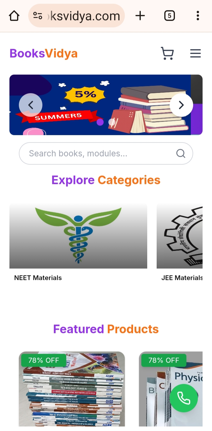 Books Vidya Interface